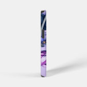 Pink and Blue Floral PopSocket iPhone Hülle (Rechte Seite)