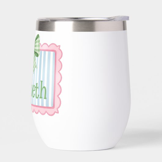 Pink and Blue Frame With Green Gingham Bow (Links)