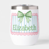 Pink and Blue Frame With Green Gingham Bow (Vorderseite)