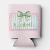 Pink and Blue Frame With Green Gingham Bow Dosenkühler (Rückseite)