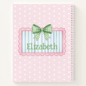 Pink and Blue Frame With Green Gingham Bow Notizblock (Rückseite)