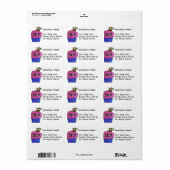 Pink and Blue Gender Reveal Cupcake Business Label Adressaufkleber (Vorne)