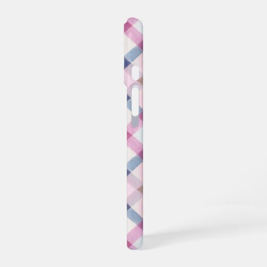 Pink and Blue Gingham Check Phone Case iPhone 16 Hülle (Linke Seite)