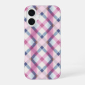 Pink and Blue Gingham Check Phone Case iPhone 16 Hülle (Rückseite)