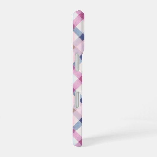 Pink and Blue Gingham Check Phone Case iPhone 16 Hülle (Rechte Seite)