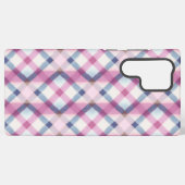 Pink and Blue Gingham Check Phone Case Samsung Galaxy Hülle (Rückseite (Horizontal))