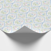 Pink and Blue Grandmillennial Geschenkpapier (Ecke)