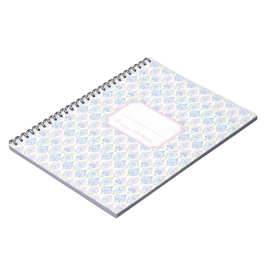 Pink and Blue Grandmillennial Notizblock (Linke Seite)