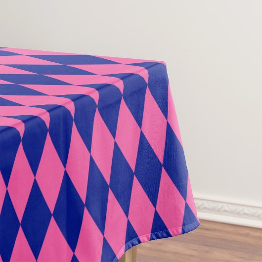 Pink and Blue Harlequin Checkered Design  Tischdecke