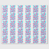 Pink and Blue Heart Cups Pattern Geschenkpapier (Flach)