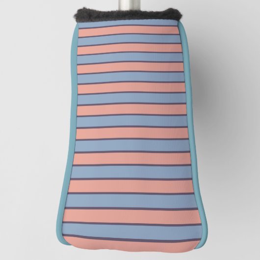 Pink and blue line stripes pattern golf headcover (Rotieren 90)