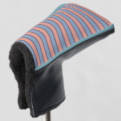 Pink and blue line stripes pattern golf headcover (3/4 Vorderseite)