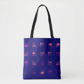 Pink and Blue Neon Stars Tasche (Vorderseite)
