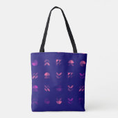 Pink and Blue Neon Stars Tasche (Rückseite)