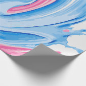 Pink and Blue Paint Splash Pattern on White – Fun  Geschenkpapier (Ecke)