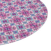 Pink and Blue Tile Design Schneidebrett (Ecke)