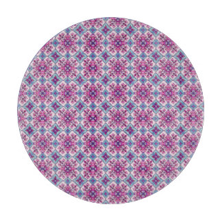 Pink and Blue Tile Design Schneidebrett