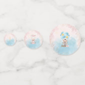 Pink and Blue Twin Teddy Bears Table Confetti Konfetti (Vorderseiten)