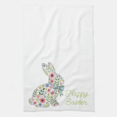 Pink and Blue Wildflower Easter Rabbit Geschirrtuch (Vertikal)