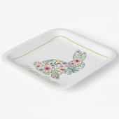 Pink and Blue Wildflower Easter Rabbit Pappteller (Gewinkelt)