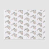 Pink and Blue Wildflower Easter Rabbit Seidenpapier (Vorderseite)
