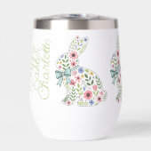 Pink and Blue Wildflower Easter Rabbits (Vorderseite)