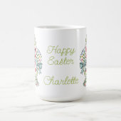 Pink and Blue Wildflower Easter Rabbits Kaffeetasse (Mittel)