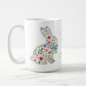 Pink and Blue Wildflower Easter Rabbits Kaffeetasse (Links)