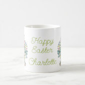 Pink and Blue Wildflower Easter Rabbits Kaffeetasse (Mittel)