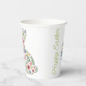 Pink and Blue Wildflower Easter Rabbits Pappbecher (Rechts)