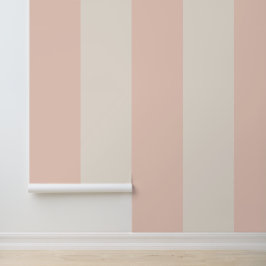 Pink and Cream Bold Stripe Tapete