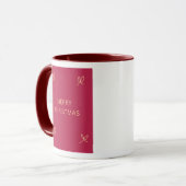 Pink and Cream Illustrated Bow Merry Christmas Mug Tasse (Vorderseite Links)