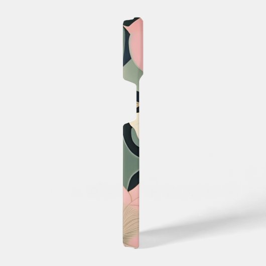 Pink and Cream - Luna Moth and Moonflowers   iPhone Hülle (Rechte Seite)