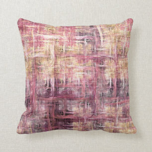 Pink and Cream Painted Fraktal Kissen