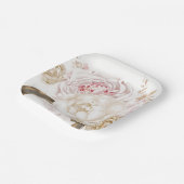 Pink and Cream Rose Peony Wedding  Pappteller (Gewinkelt)