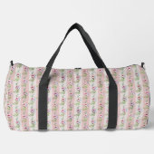 Pink and Cream stripe floral pattern Duffle Bag (Vorderseite)