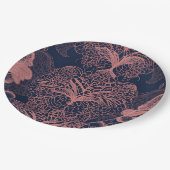 Pink and dark blue shapes AI art  Pappteller (Schrägansicht)