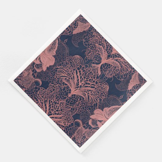 Pink and dark blue shapes AI art  Serviette (Ecke)