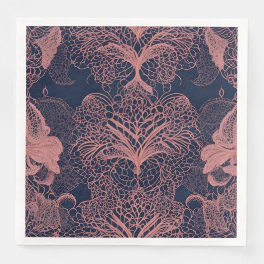 Pink and dark blue shapes AI art  Serviette (Vorderseite)