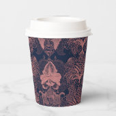 Pink and dark blue shapes patterns AI art  Pappbecher (Rückseite)