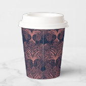 Pink and dark blue shapes patterns AI art  Pappbecher (Rechts)