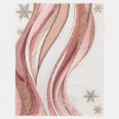 Pink and Gold Abstract Glitter Waves Blanket Fleecedecke (Vorderseite)