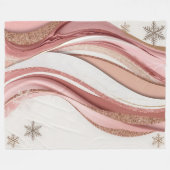 Pink and Gold Abstract Glitter Waves Blanket Fleecedecke (Vorderseite (Horizontal))