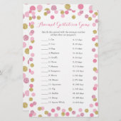 Pink and Gold Baby Shower Animal Gestage Game (Vorne/Hinten)