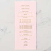Pink and Gold Custom Wedding Program Programm (Rückseite)