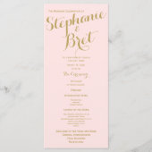 Pink and Gold Custom Wedding Program Programm (Vorderseite)