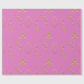 Pink and Gold Elegance Christmas Geschenkpapier (Flach)