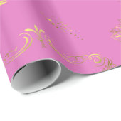 Pink and Gold Elegance Christmas Geschenkpapier (Rolleneckpunkt)