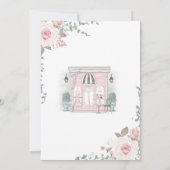Pink and Gold French Café Patisserie Girl Birthday Einladung (Rückseite)