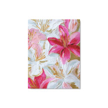 Pink and Gold Lily Texture Abstract Wall Art